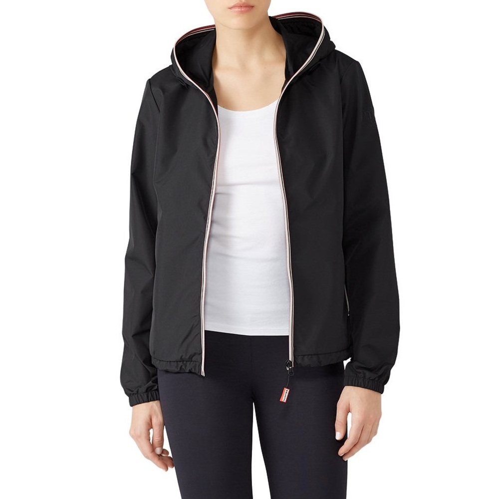 Hunter Black Hooded Rain Jacket Size XS NWOT